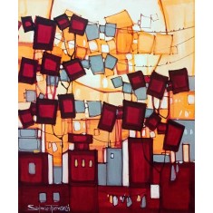 Salman Farooqi, 16 x 20 Inch, Acrylic on Canvas, Cityscape Painting, AC-SF-642
